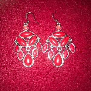 Red Dangly Earrings